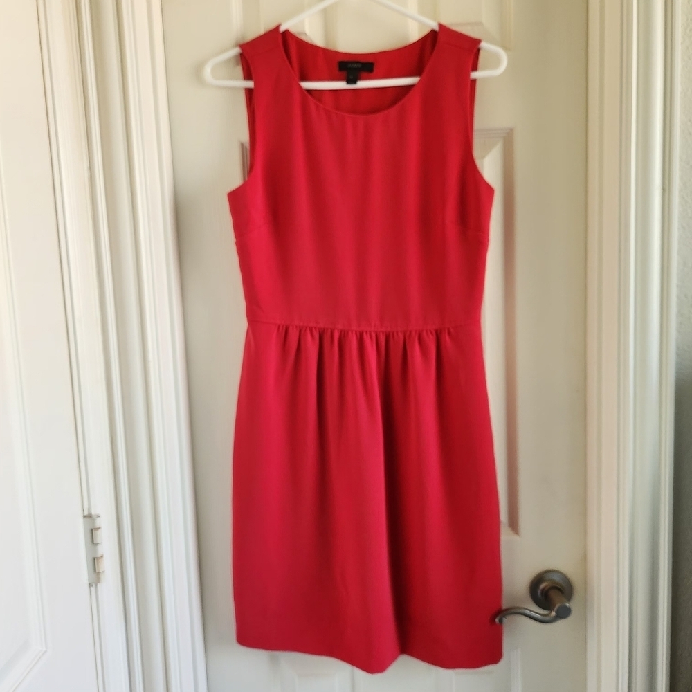 J Crew Camille Cherry Red Sheath Dress 58579 Size 4 Mid Length